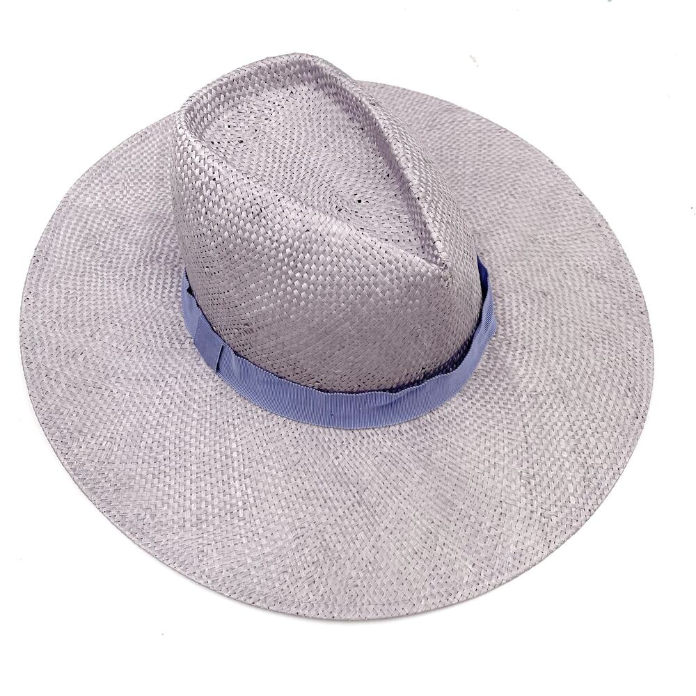 Eugenia‎ Kim Harlow Straw Hat Fedora Lavender PurpleWide Brim Women's One Size
